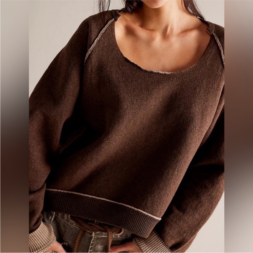 Free People We The Free Midnight Pullover Sweatshirt Size XL NWOT